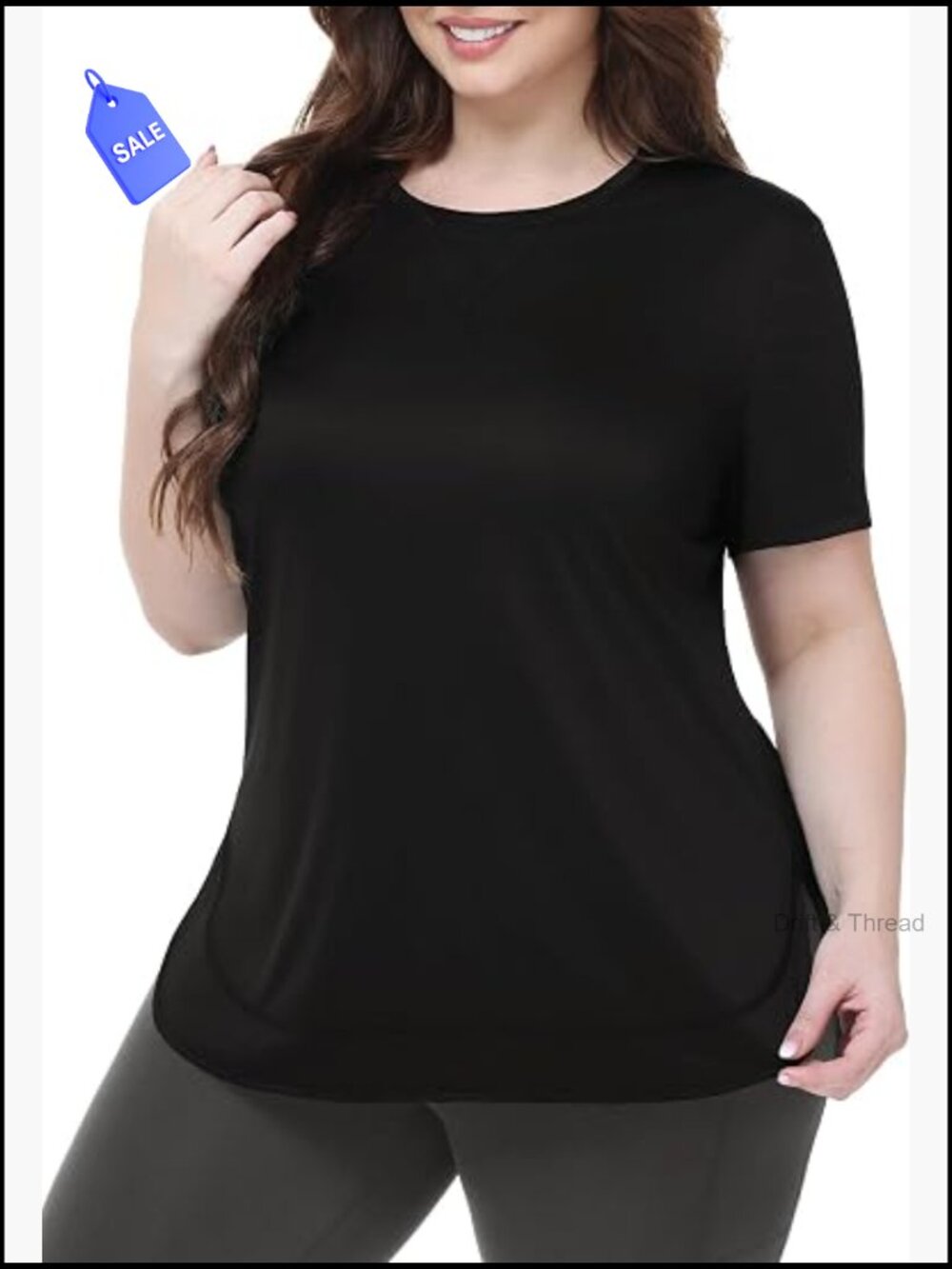 Plus Size Workout Tops Short Sleeve Loose Fit Quick Dry UPF50+ Athletic Shirt